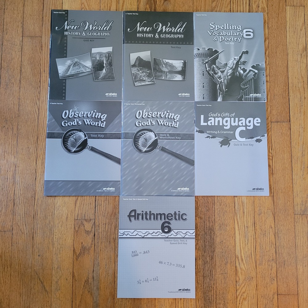 Abeka Grade 6 Teacher Answer Key 7 Books History Science Math Language Spelling